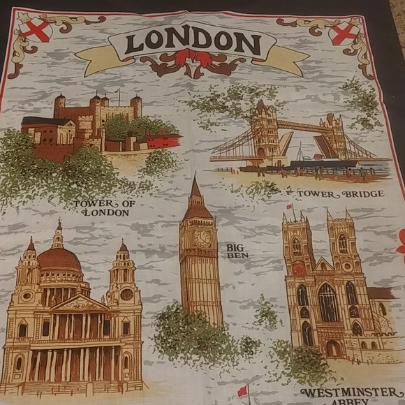 Vintage Irish London  Linen Souvenir Tea Towel - Picture 3 of 4